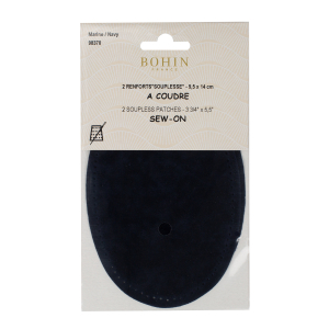 Sew-on suede oval repair patches