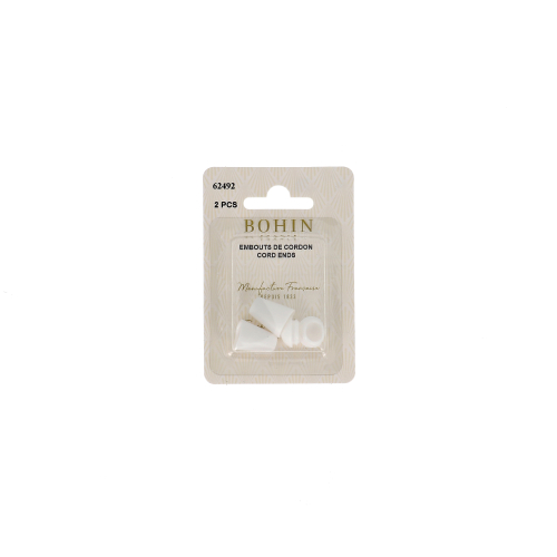 EMBOUTS DE CORDON GM 13,5x22x5mm BLANC blister x2
