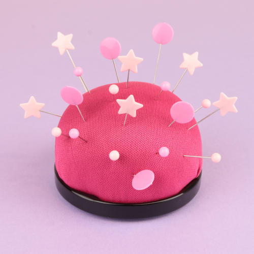 Box of pink plastic head pins