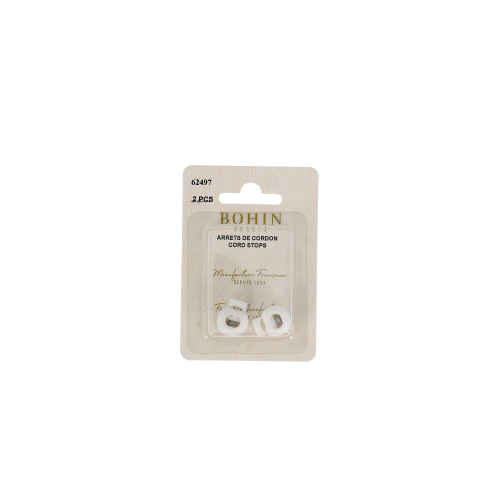 ARRETS DE CORDON 1 trou 18x15mm BLANC blister x2