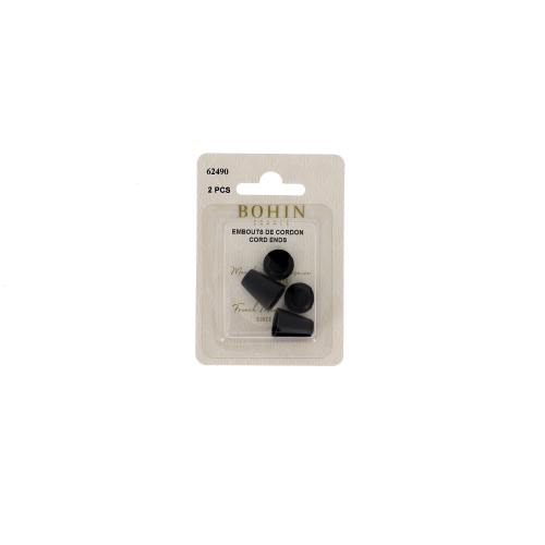 EMBOUTS DE CORDON GM 13,5x22x5mm NOIR blister x2