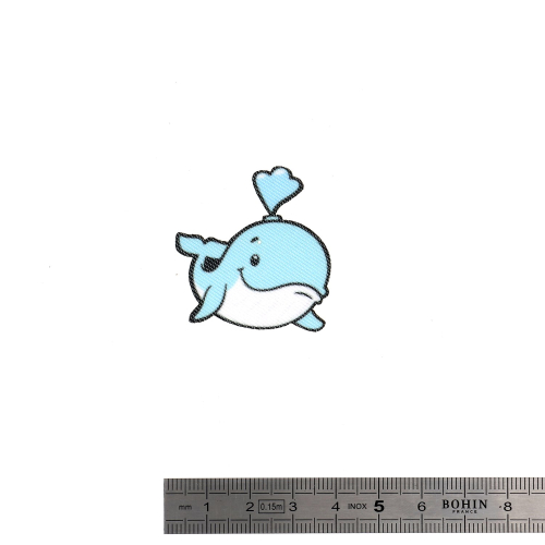 IRON-ON-PATCHES "MINIPATCHI" REFILL (x5)-WHALE