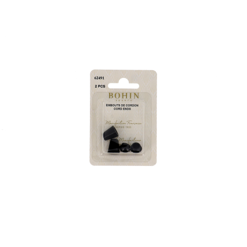 EMBOUTS DE CORDON PM 11,5x18x5mm NOIR blister x2