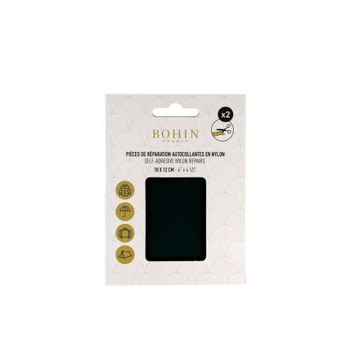 PIECE NYLON AUTOCOL. 2x 10*12cm - VERT FONCÉ