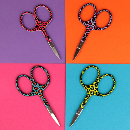 Ciseaux de broderie fantaisie Pop Léopard - 4 couleurs - 9 cm