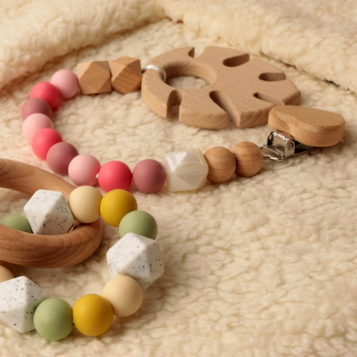 Silicone round beads 15mm - blister of 9